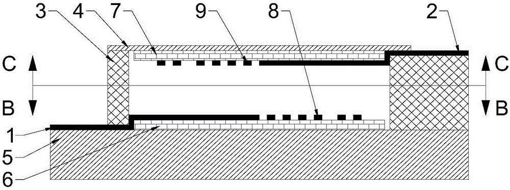 Silicon-glass-silicon structure surface acoustic wave temperature and pressure integrated sensor and preparation thereof