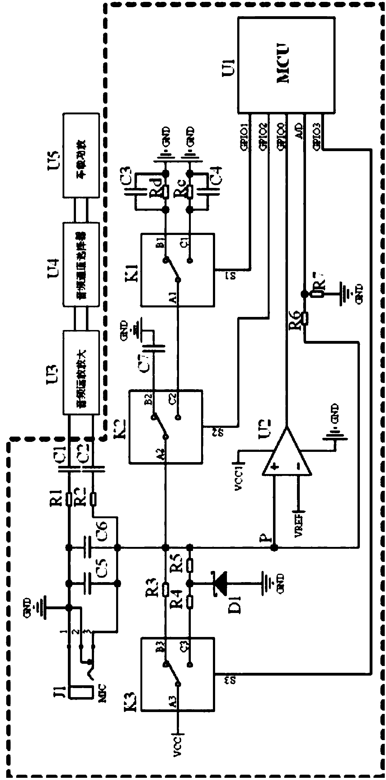 Compatible vehicle-mounted microphone circuit