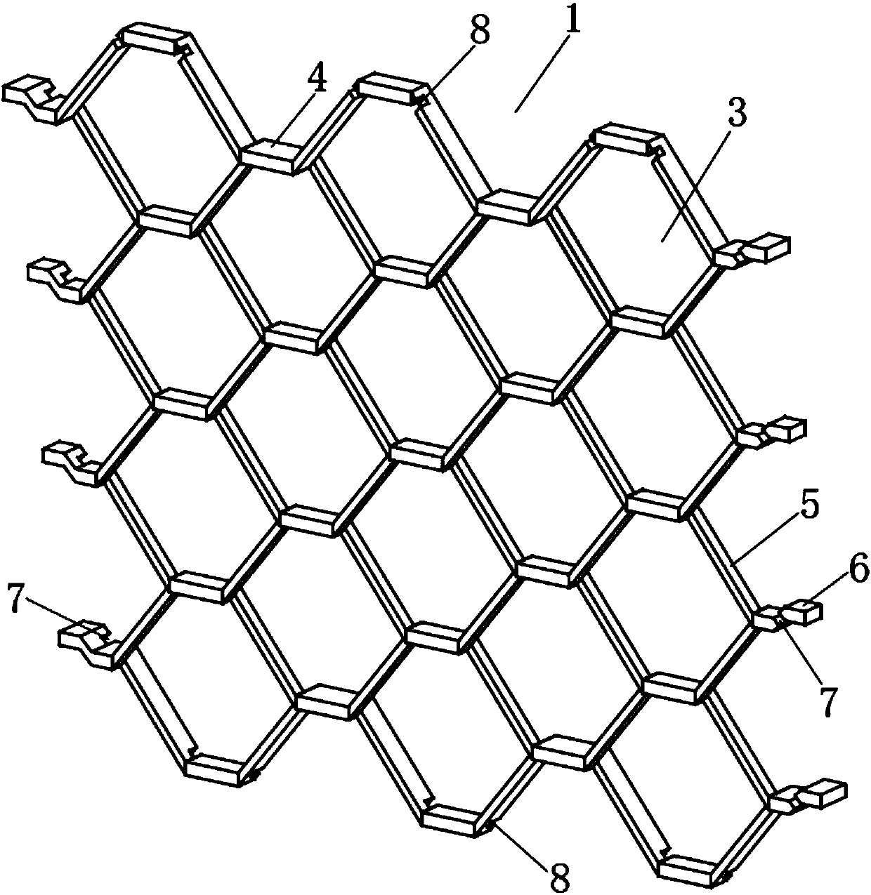 A high-permeability copper alloy tensile mesh and its connection method