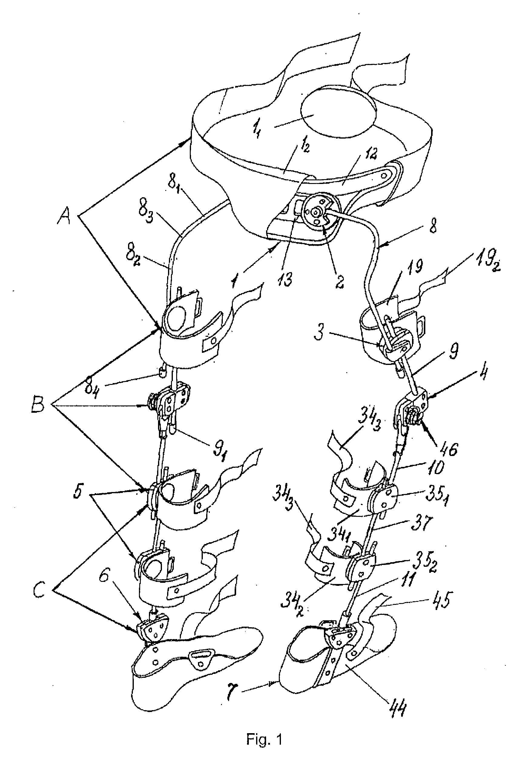 Method for correcting pathological configurations of segments of the lower extremities and device for realizing same