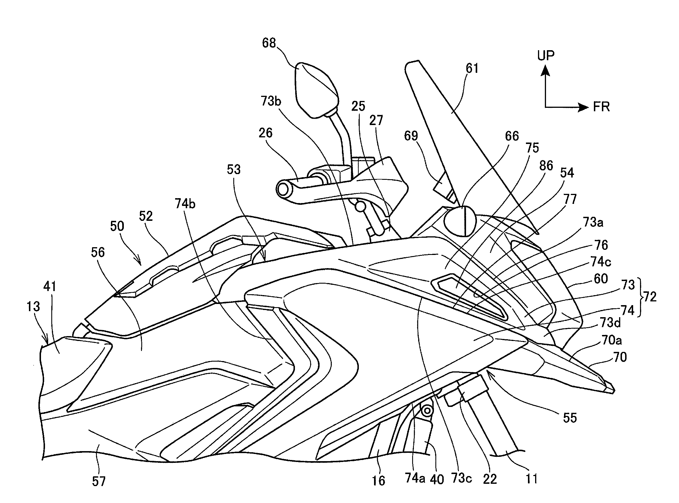 Side cover structure of saddle-ride-type vehicle