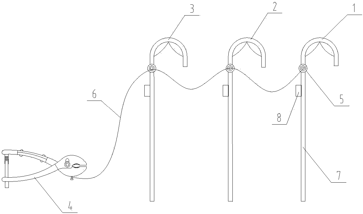 Temporary grounding device of distribution box substation and grounding method