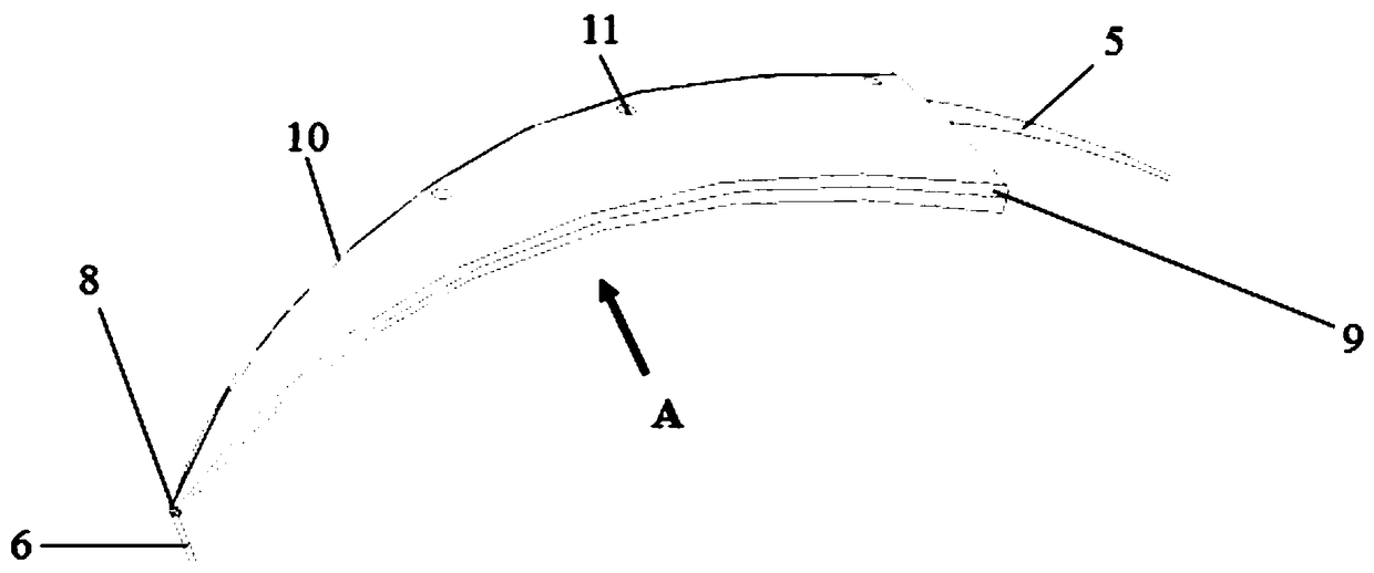 Mixed flow pump impeller structure for reducing cavitation erosion of blade rims