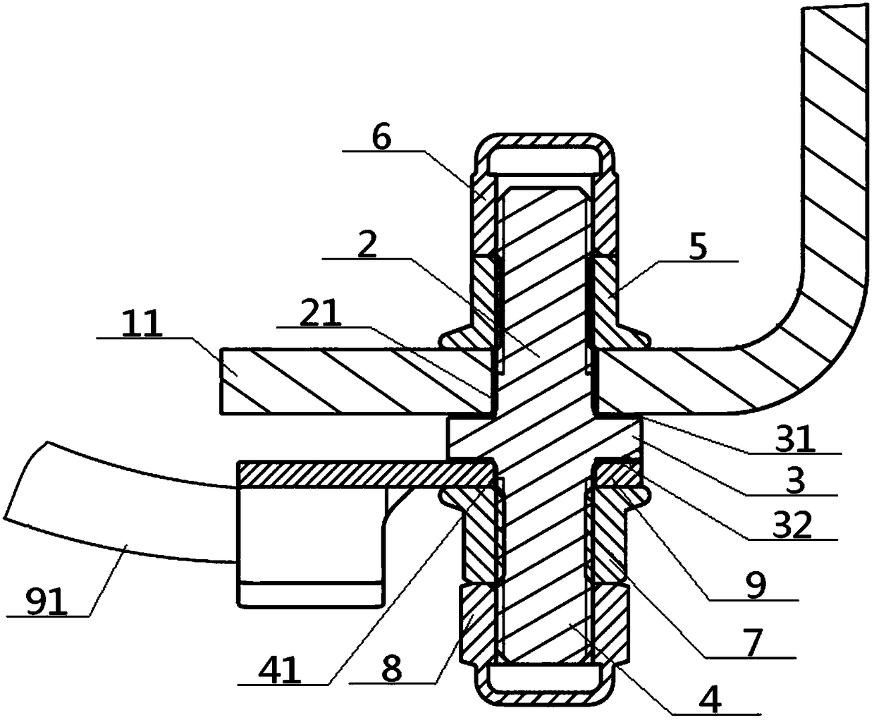 Common grounding structure and use method thereof