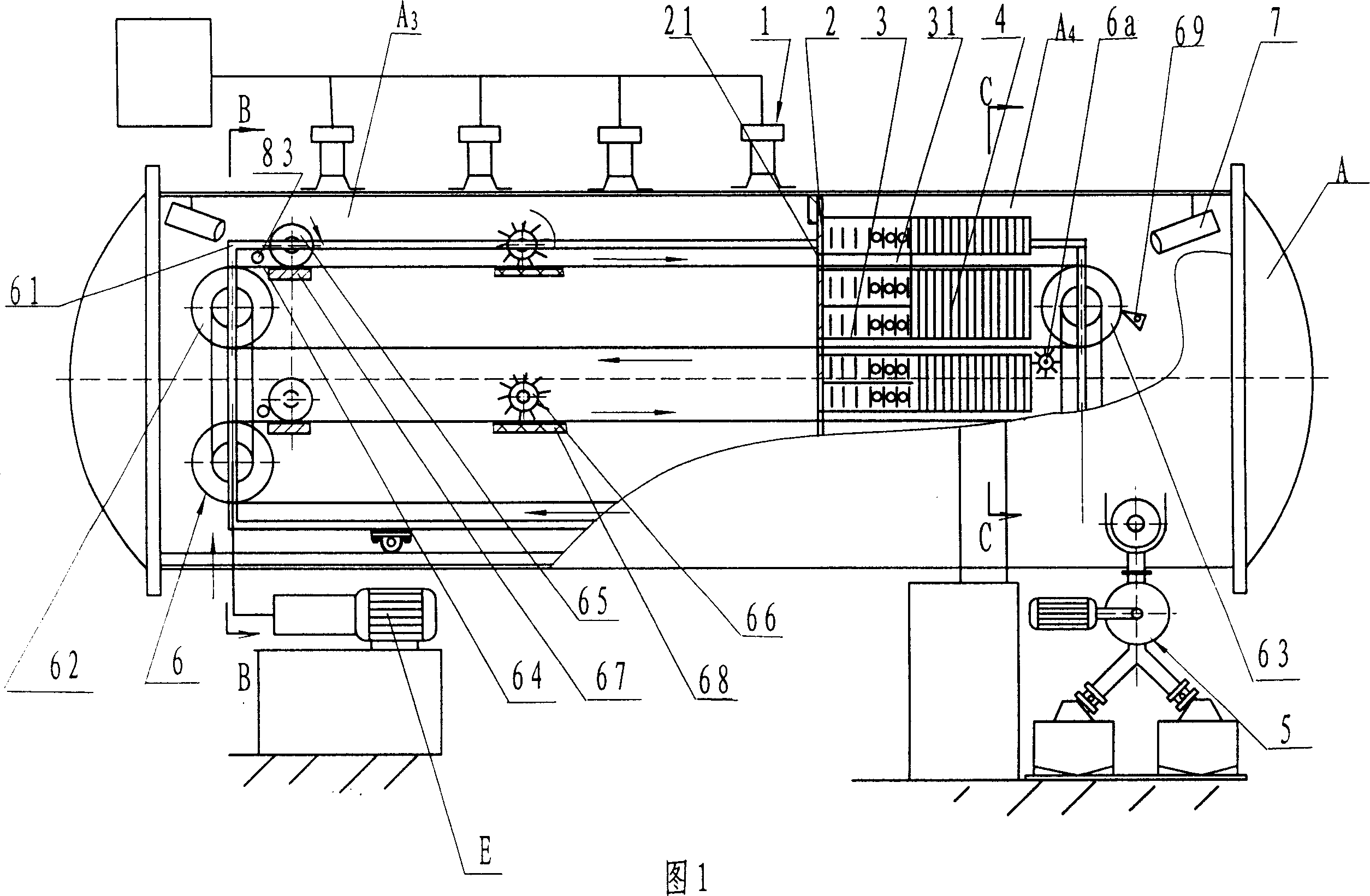 Microwave vacuum continuous drier with two drying chambers and method using the same