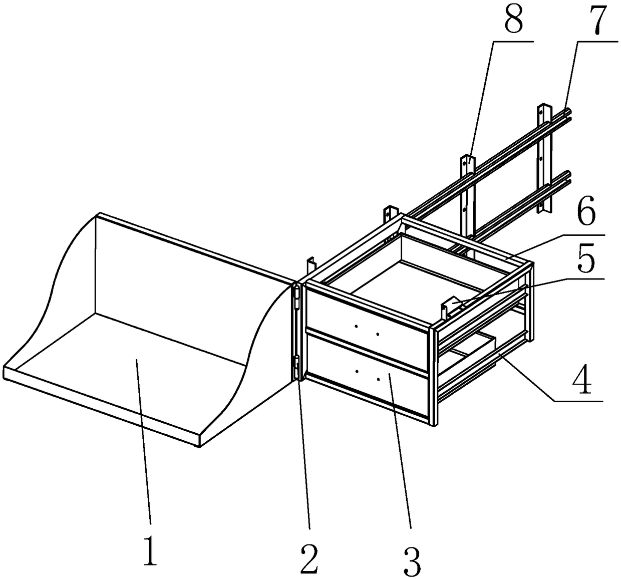 Novel motorhome with refrigerator storage assembly and method