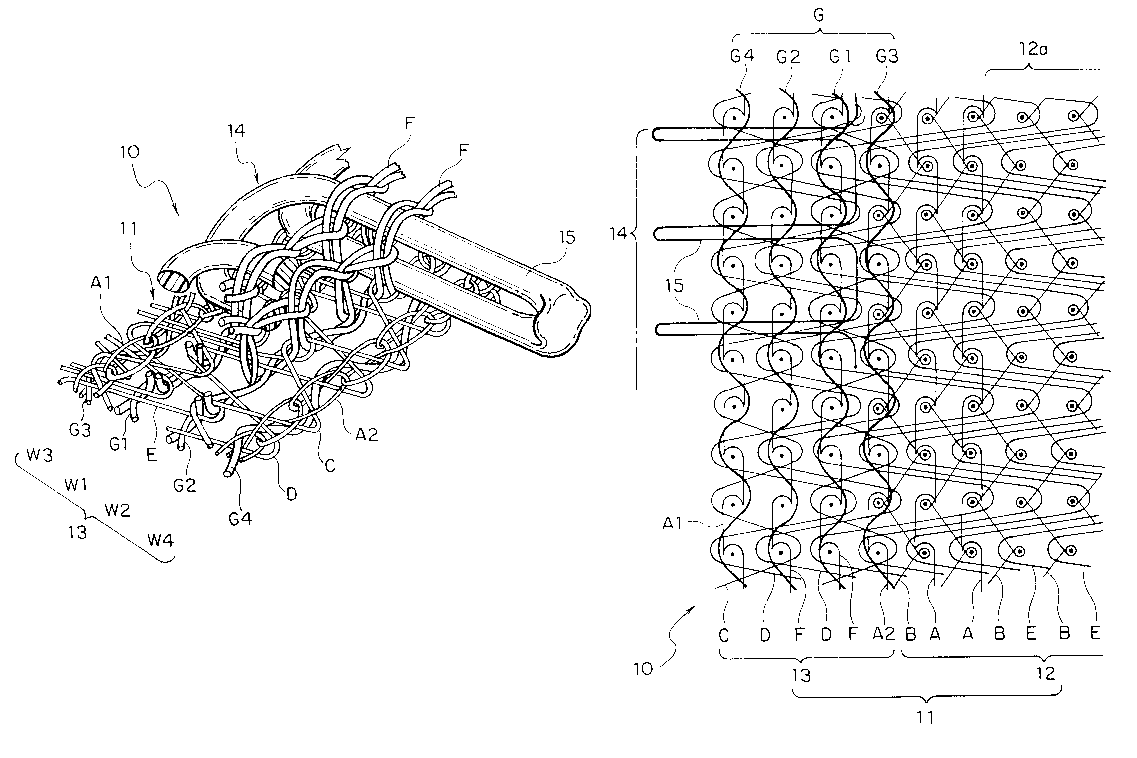 Knit-in slide fastener