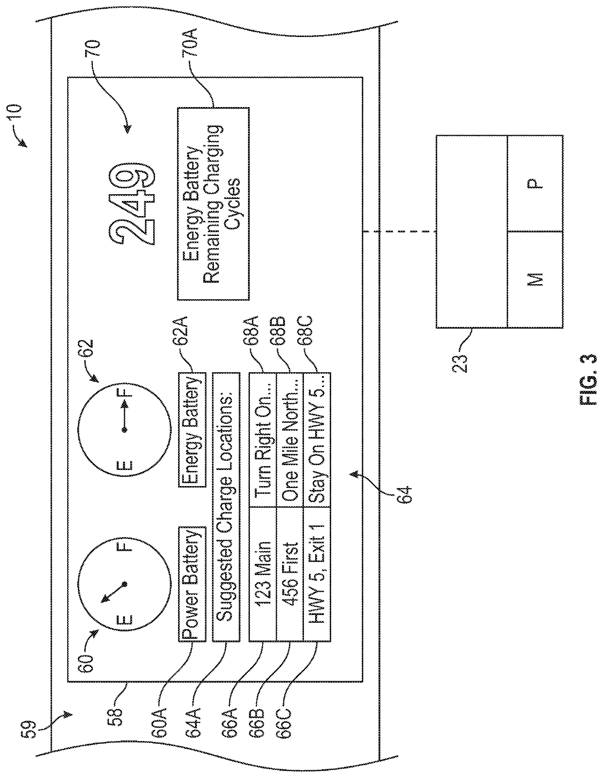 Vehicle with hybrid battery pack and human-machine interface and method of monitoring