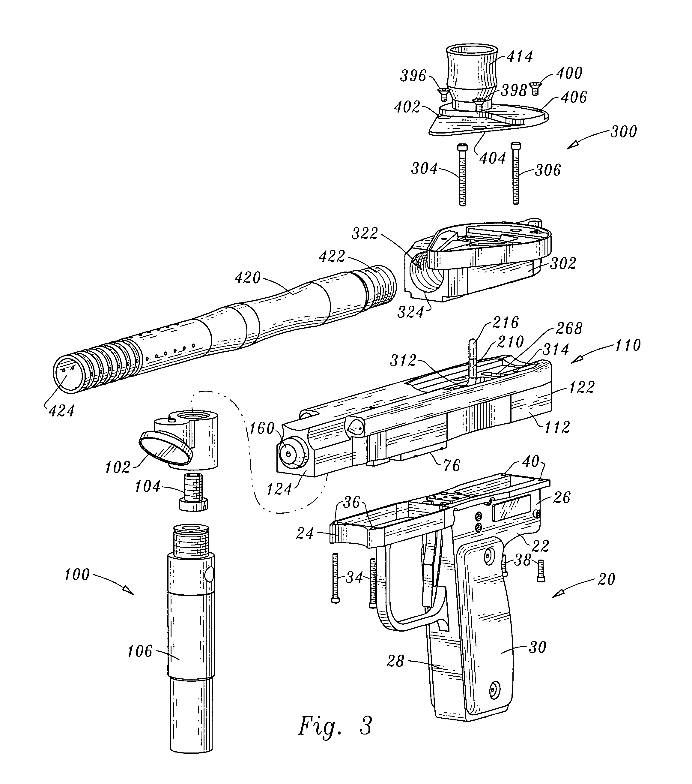 Pneumatic paintball marker