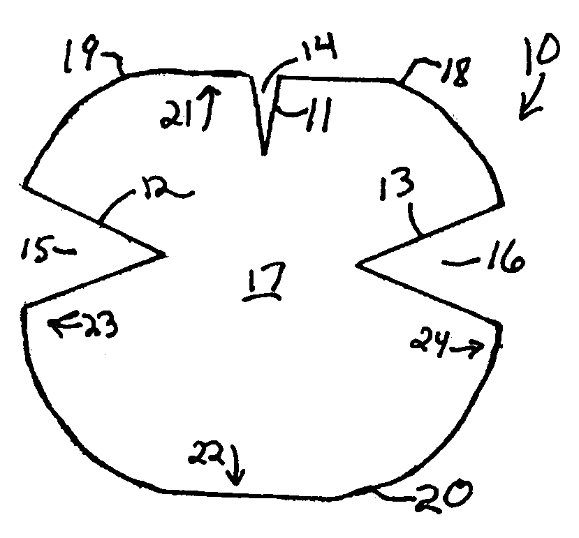 Tri-lobe planar heel wound dressing