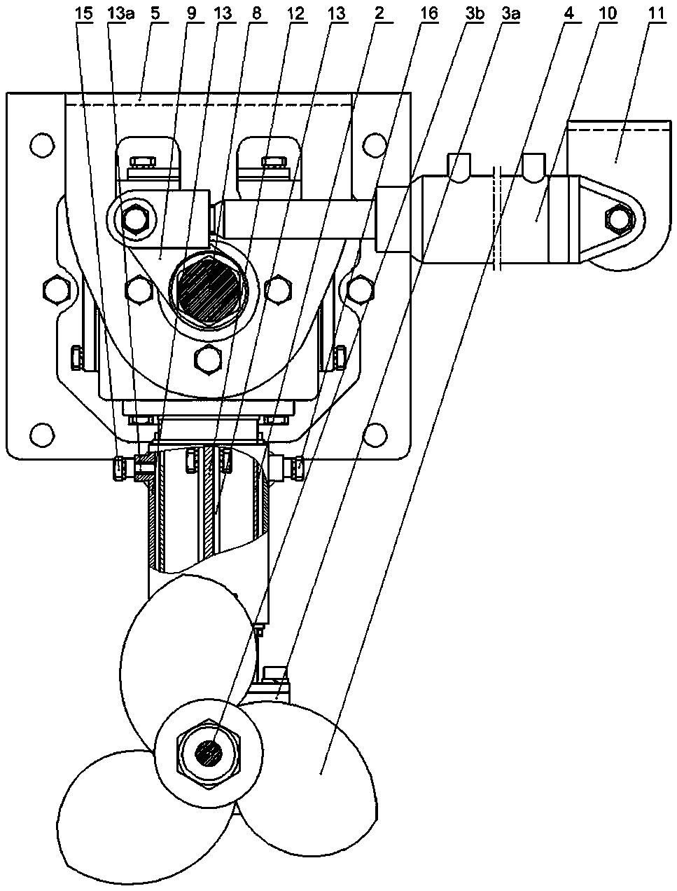 Screw propeller folding device