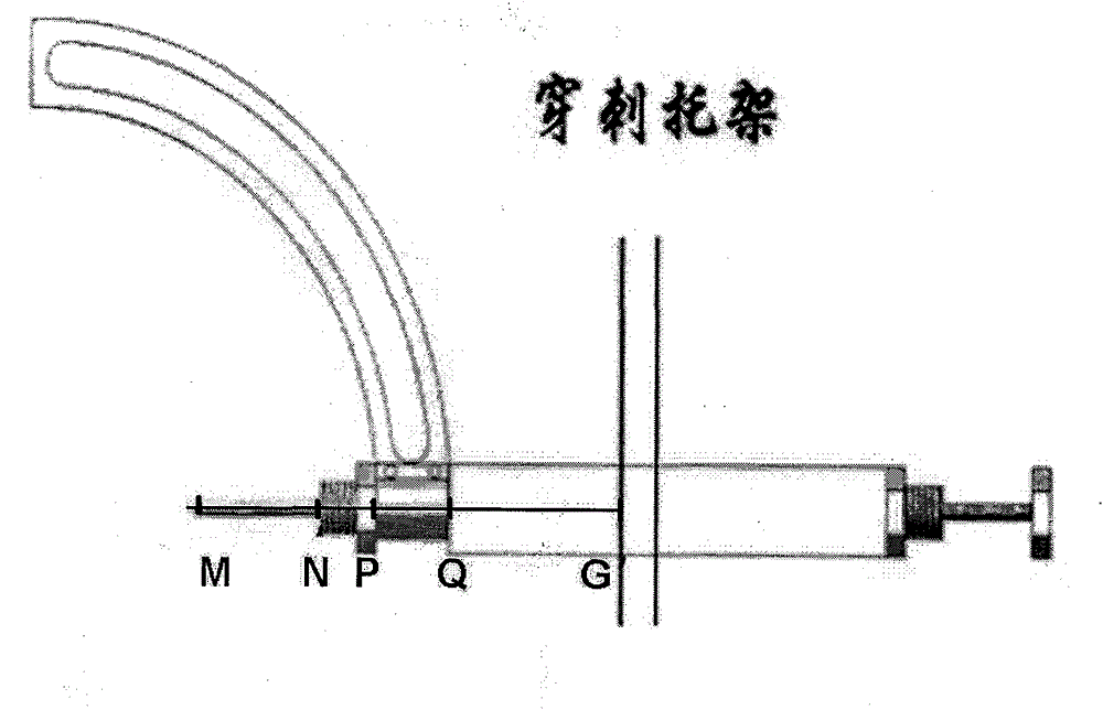 Puncture instrument for positioning center of oval foramen of cranial base