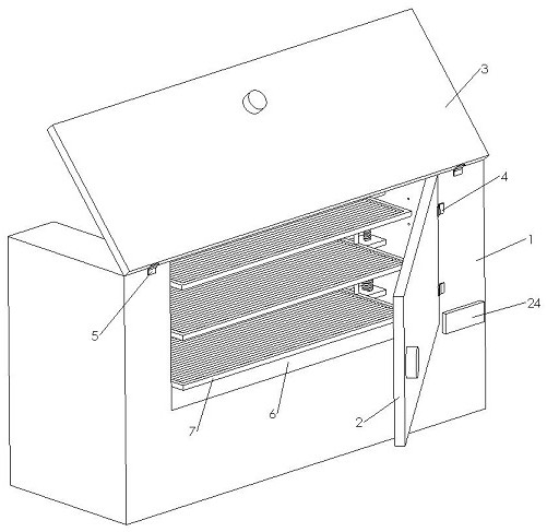 Baked food cooling box for food processing