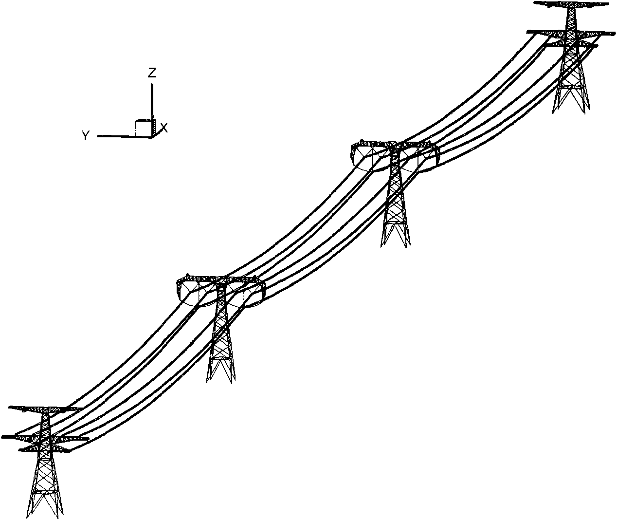 Conductor galloping resistant method of iron towers of overhead power transmission lines