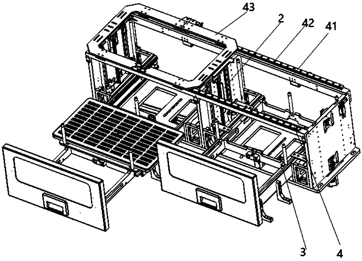 Pulling type luggage feeding and discharging mechanism