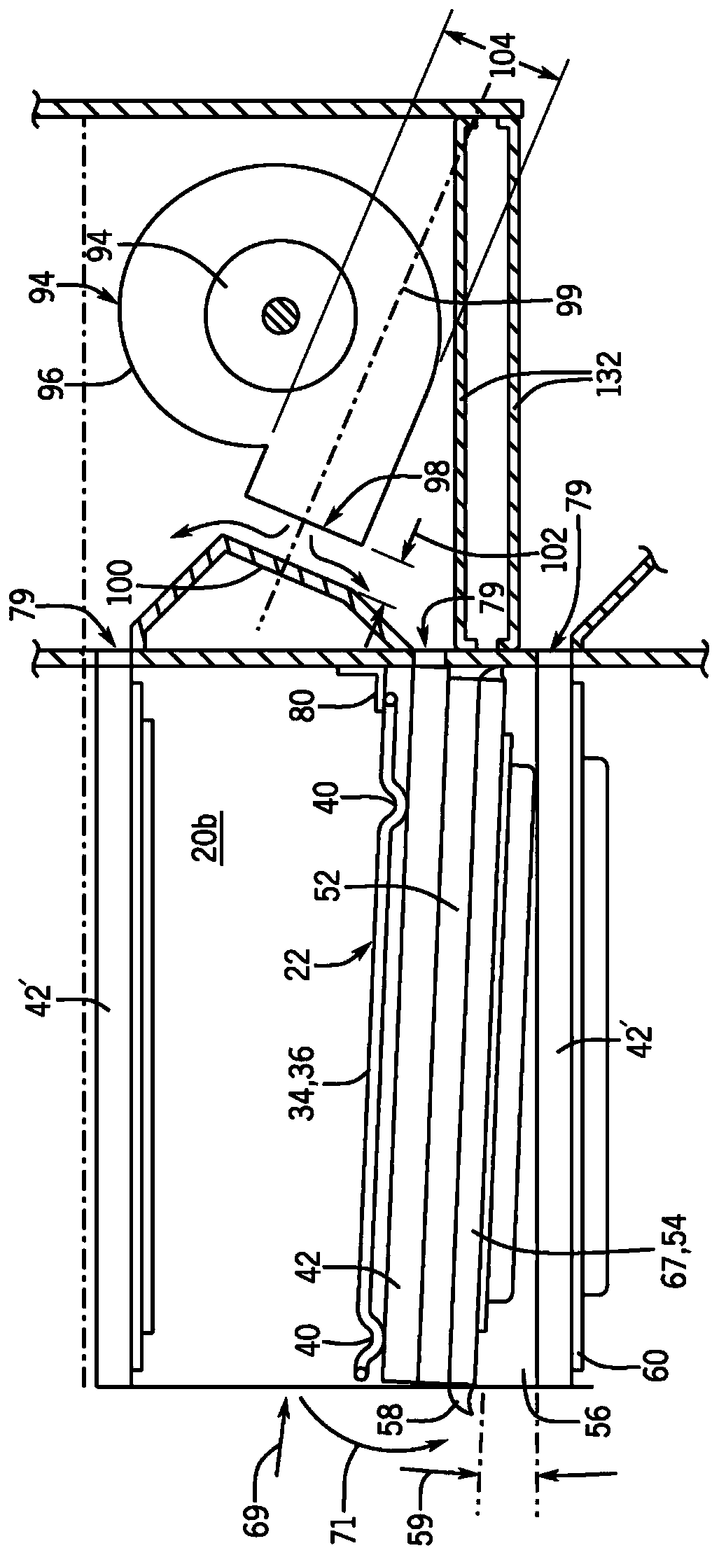 Multizone oven comprising a combination drain system