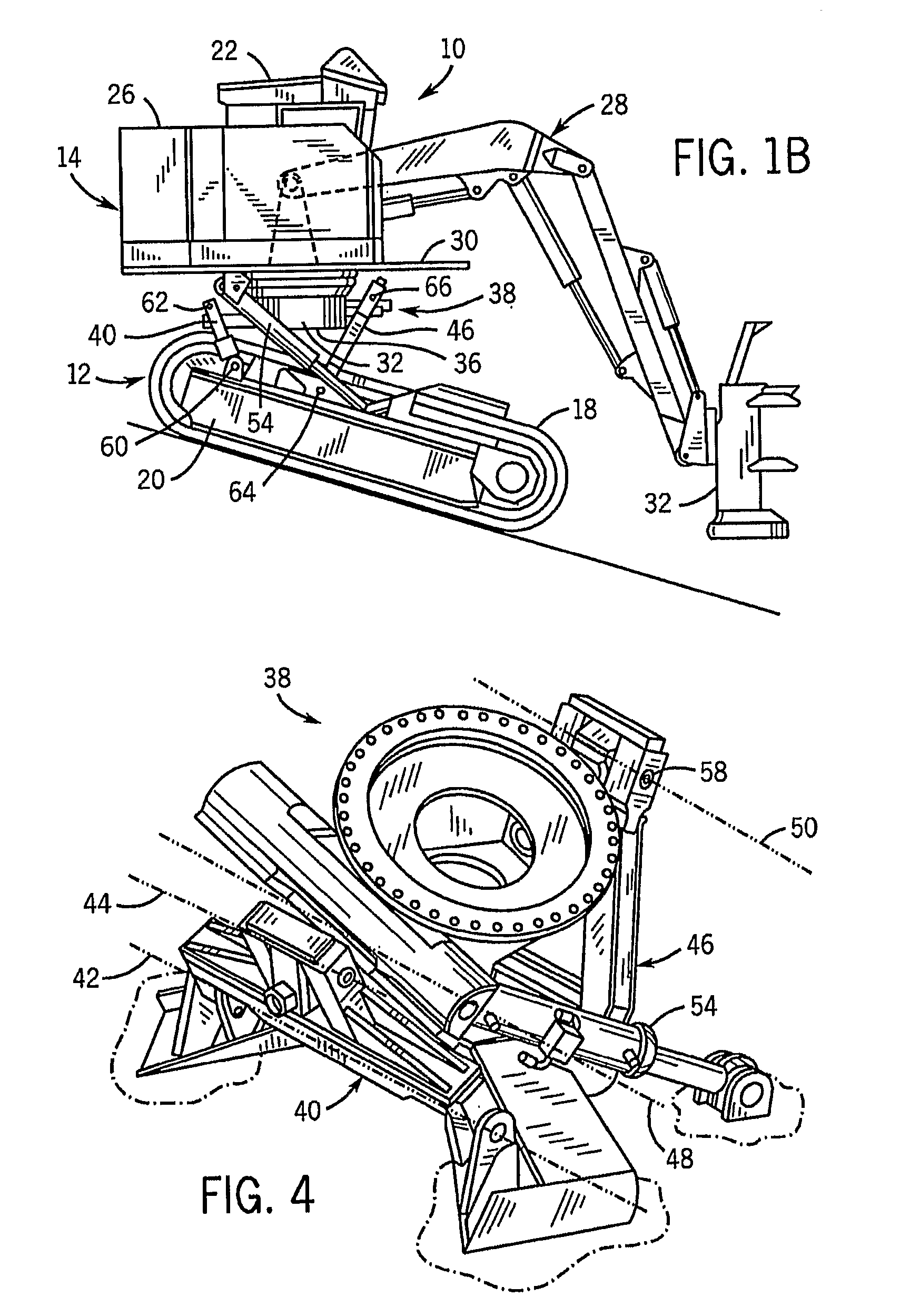 Vector controlled leveling system for a forestry machine