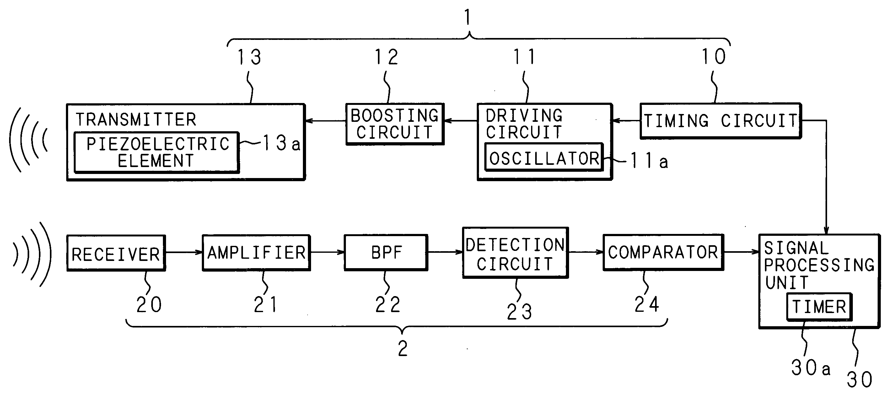 Transmitting apparatus, sound sensor and autonomous traveling vehicle