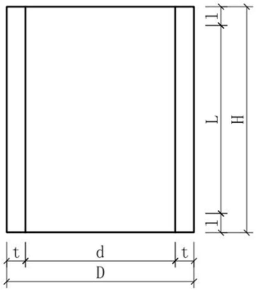 Test device and method for measuring axial compression performance of composite material pipe for structural engineering