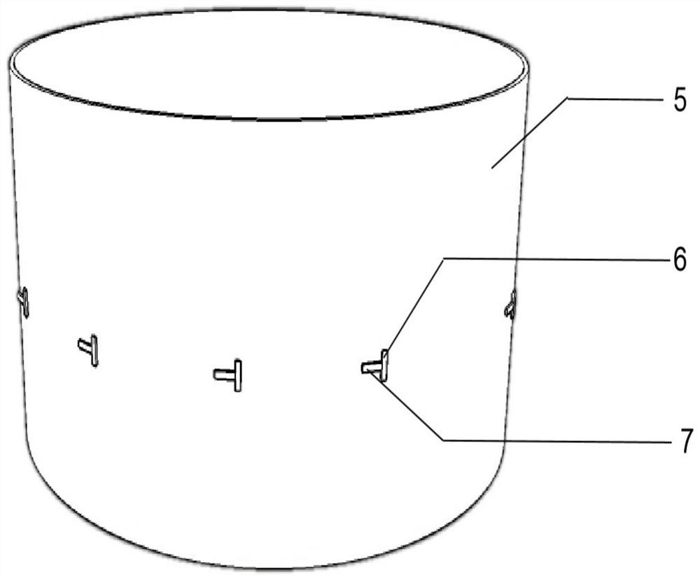 Test device and method for measuring axial compression performance of composite material pipe for structural engineering