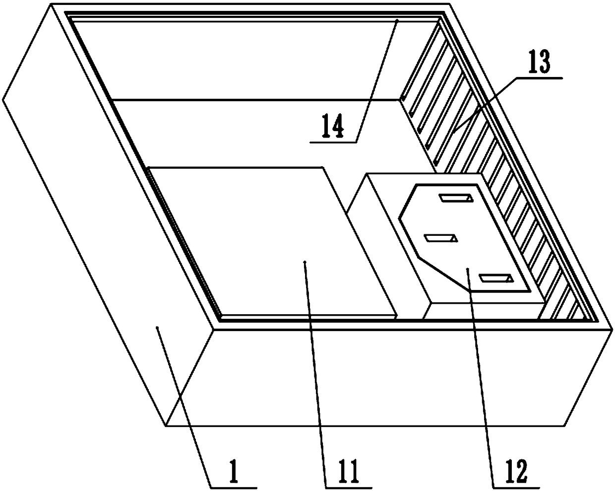 A power baffle for a server case