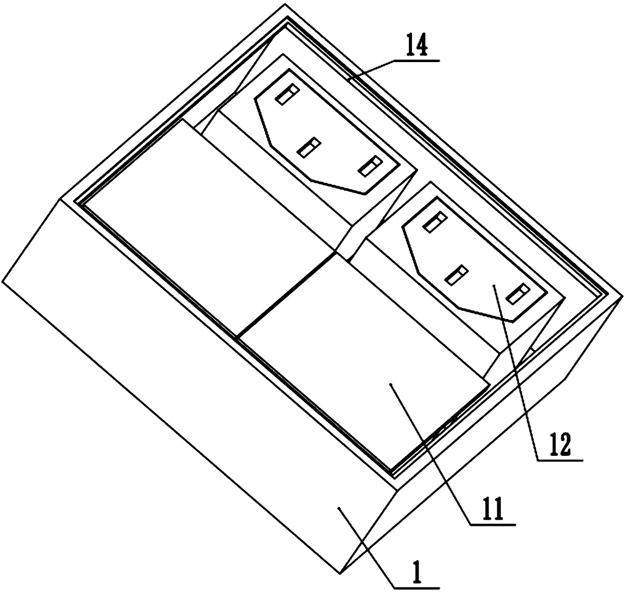 A power baffle for a server case