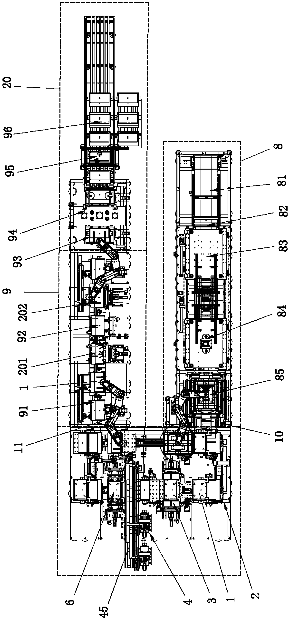 Soft package power battery production line