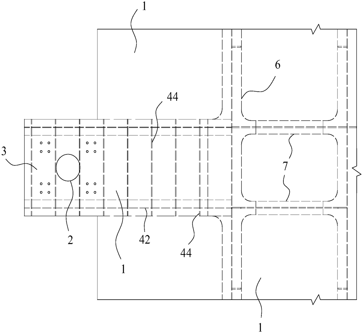 Overhead contact system mast foundation of railway steel and concrete composite beam and steel and concrete composite bridge