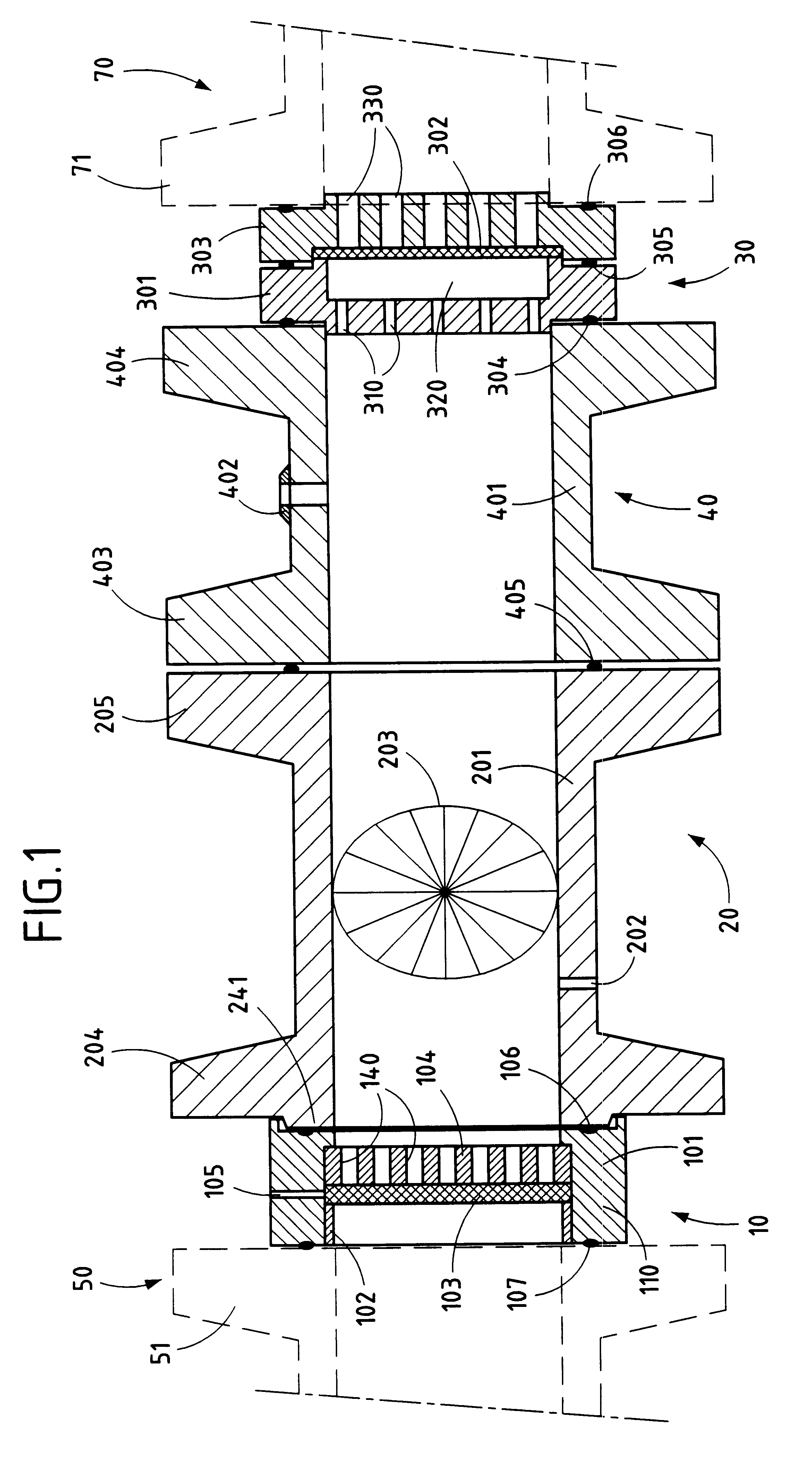 Compact device for metering gas at variable pressure