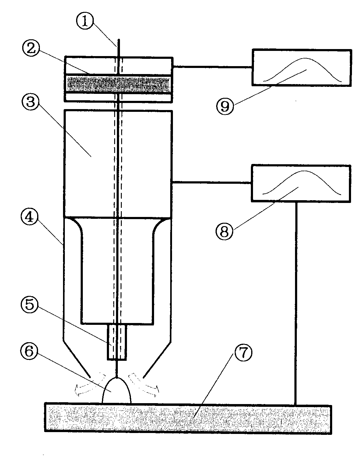 Electric arc welding method and device using additional acoustic pressure mode