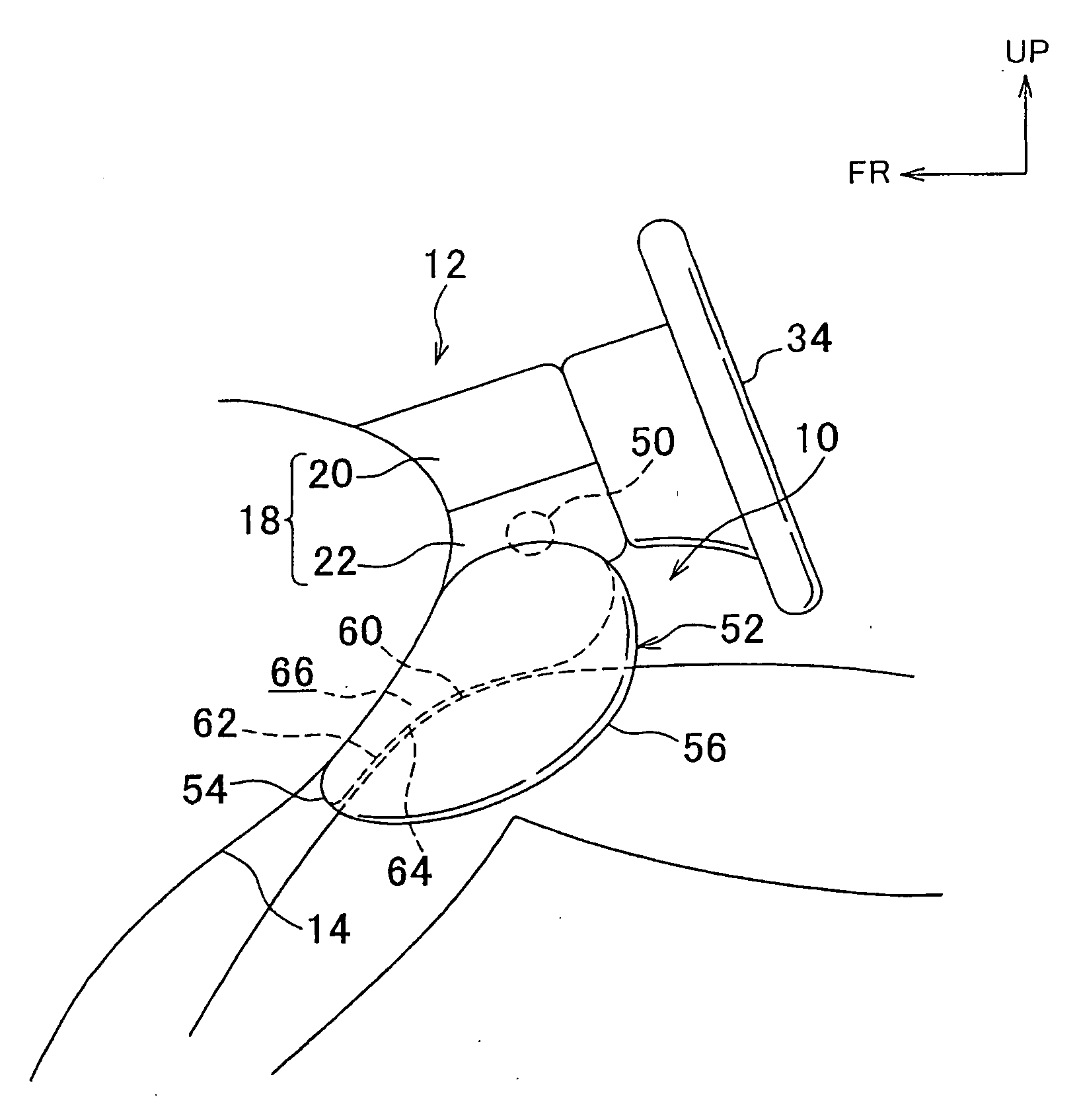 Knee airbag device for vehicle