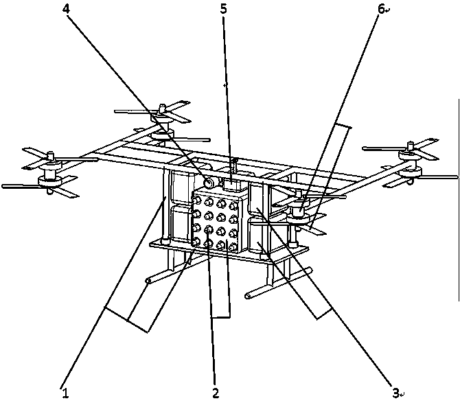 Heavy rotor wing unmanned aerial vehicle for forestry fire-fighting operation