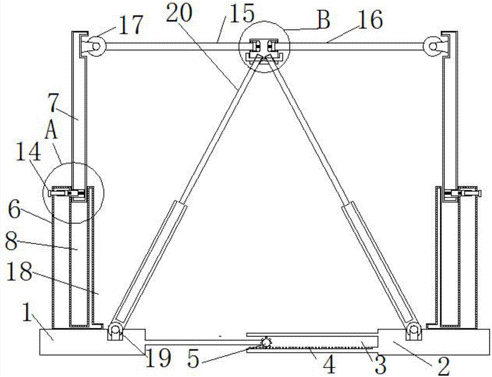 Folding type spun yarn airing device