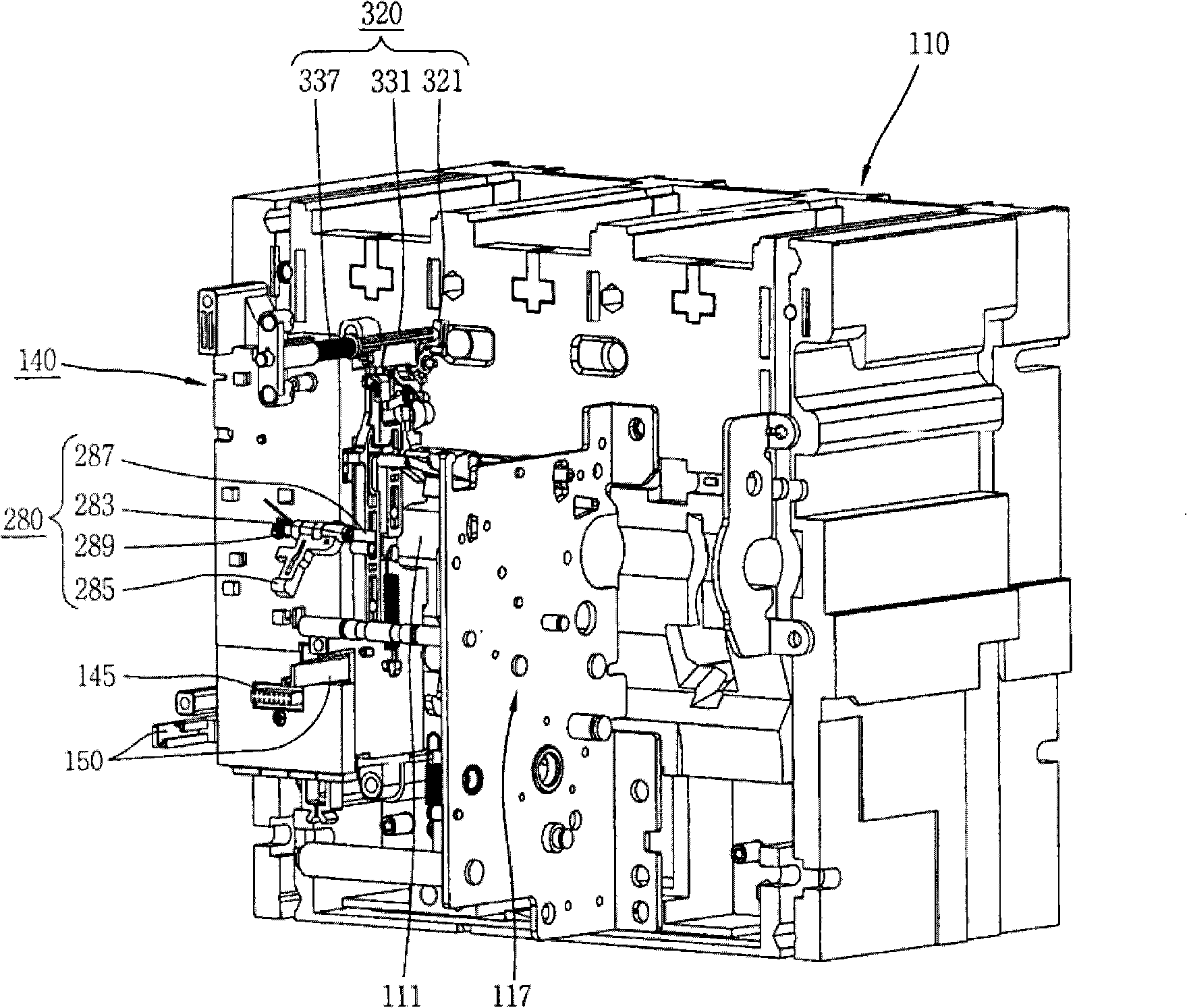 Trip device module and circuit breaker implementing the same