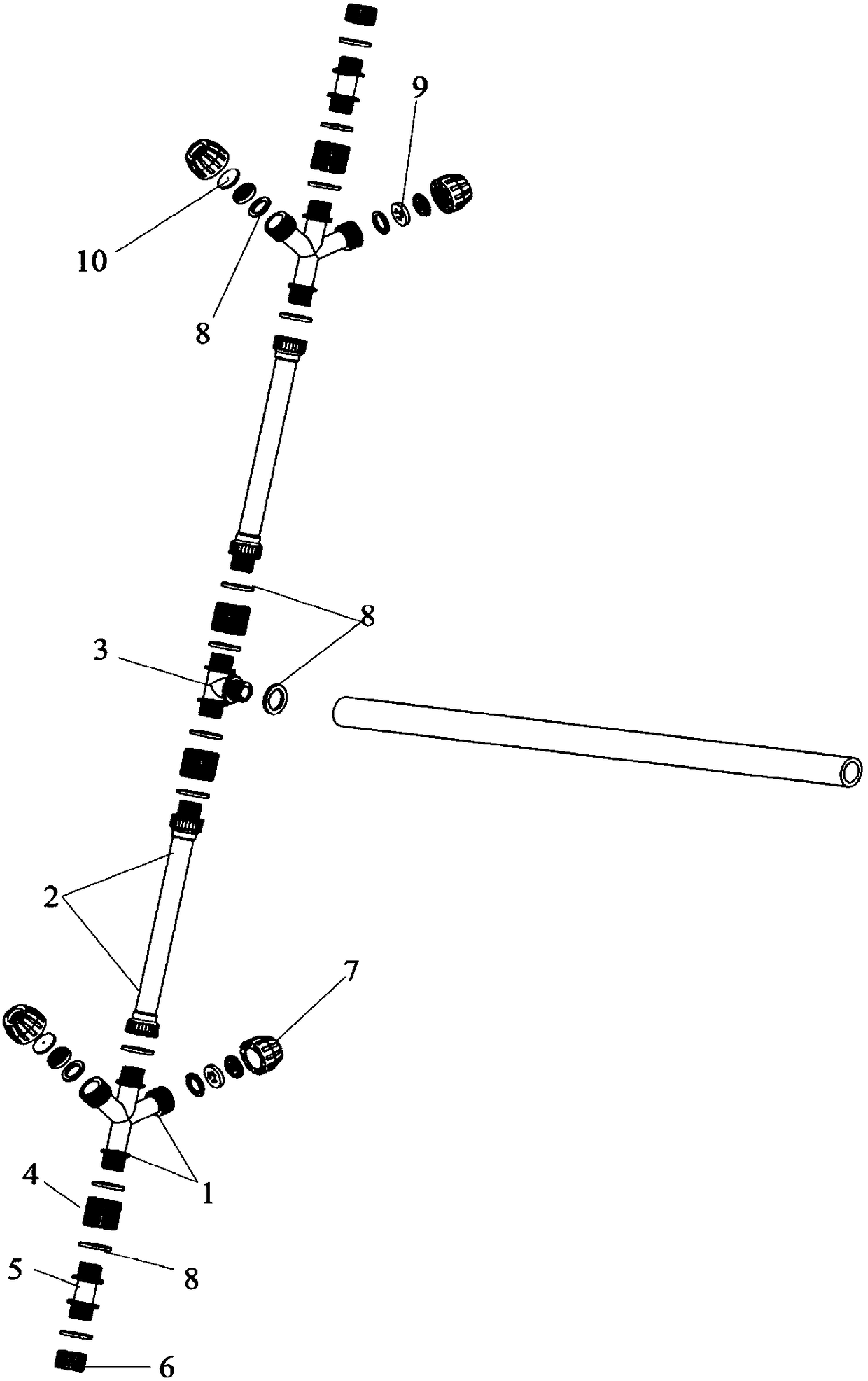 Herringbone type combined nozzle