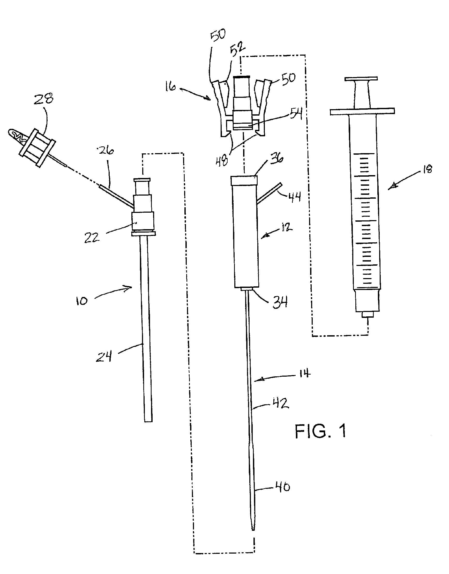 System and method for delivering hemostasis promoting material to a blood vessel puncture site by fluid pressure