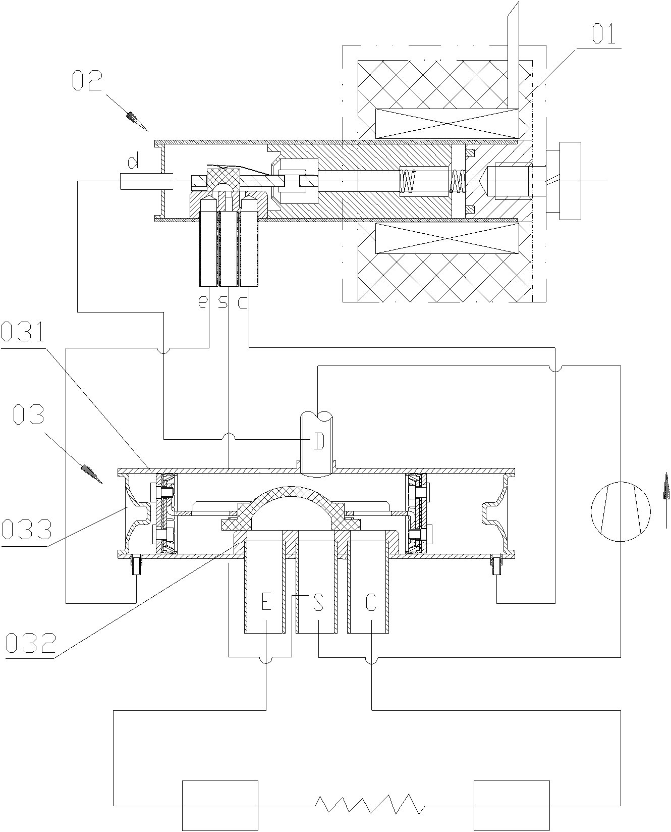 Master valve body of electromagnetic four-way reversing valve and electromagnetic four-way reversing valve with adoption of same