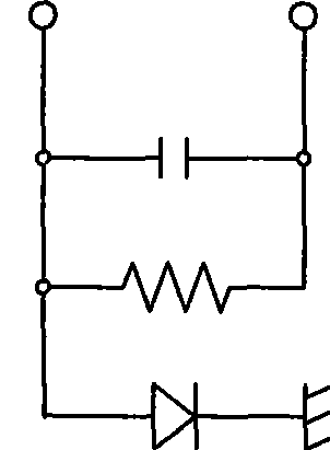 High-voltage capacitor having rectifying apparatus