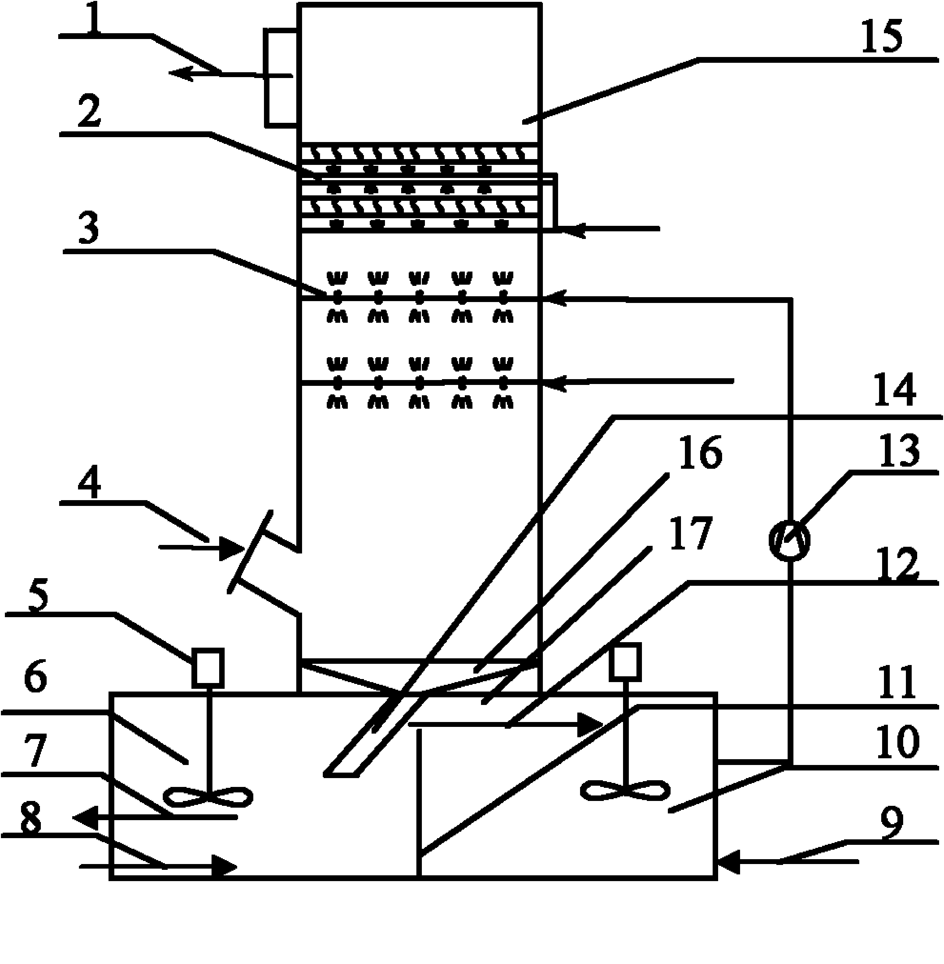 Double-groove wet-process flue gas desulfuration device and method operating on basis of two pH values