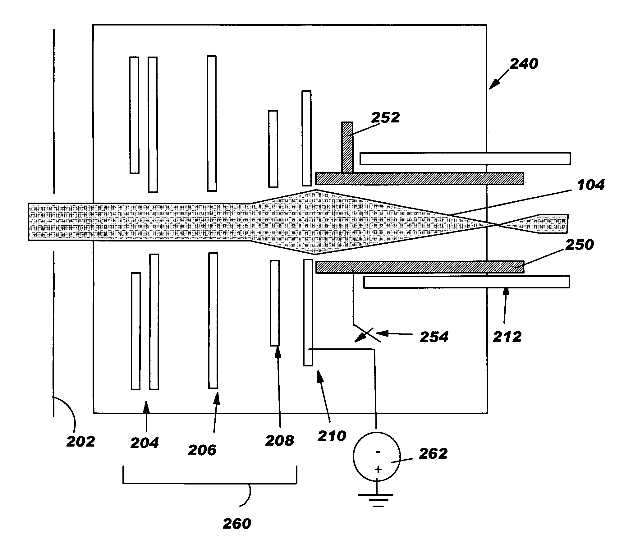 Weakening focusing effect of acceleration-deceleration column of ion implanter