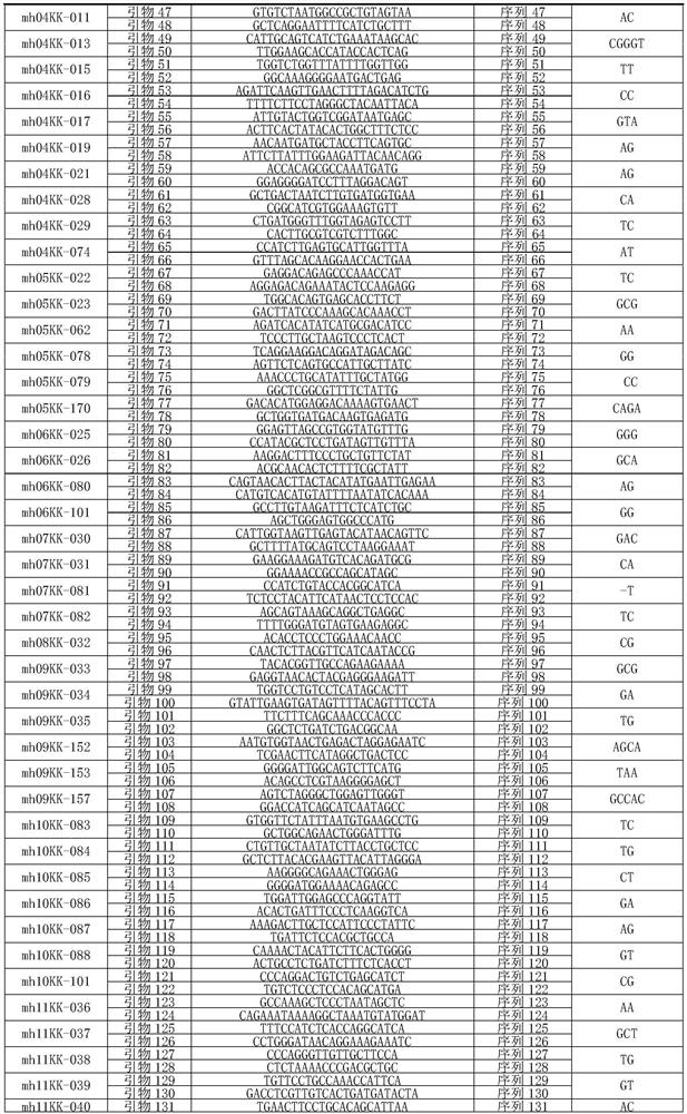 A kit for simultaneous detection of 124 micro-haplotype loci based on next-generation sequencing technology and its special primer pair combination