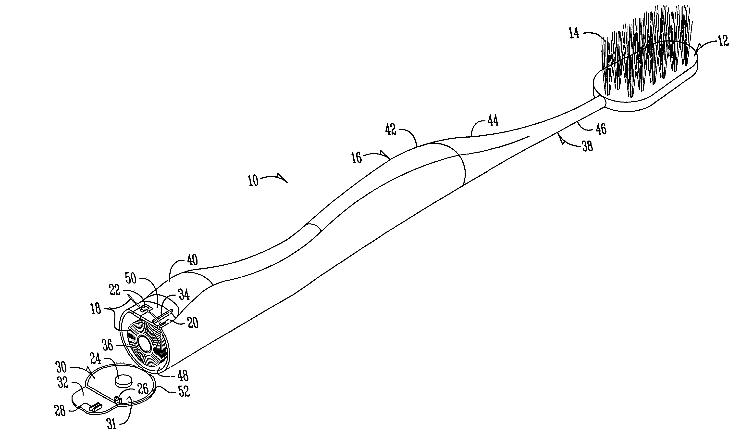 Toothbrush having flossing dispenser on handle