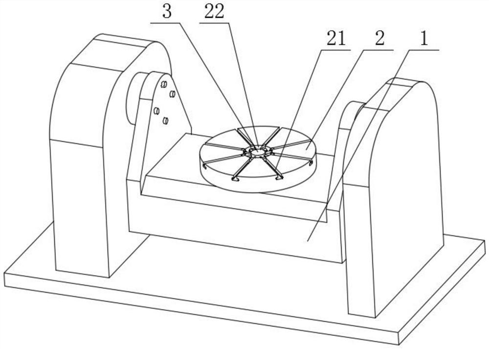 Five-axis machine tool rotary table with damping structure