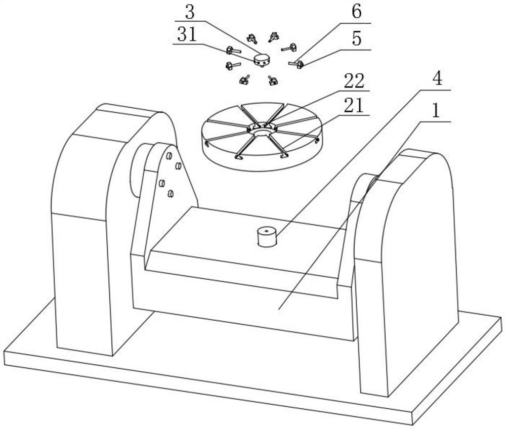 Five-axis machine tool rotary table with damping structure