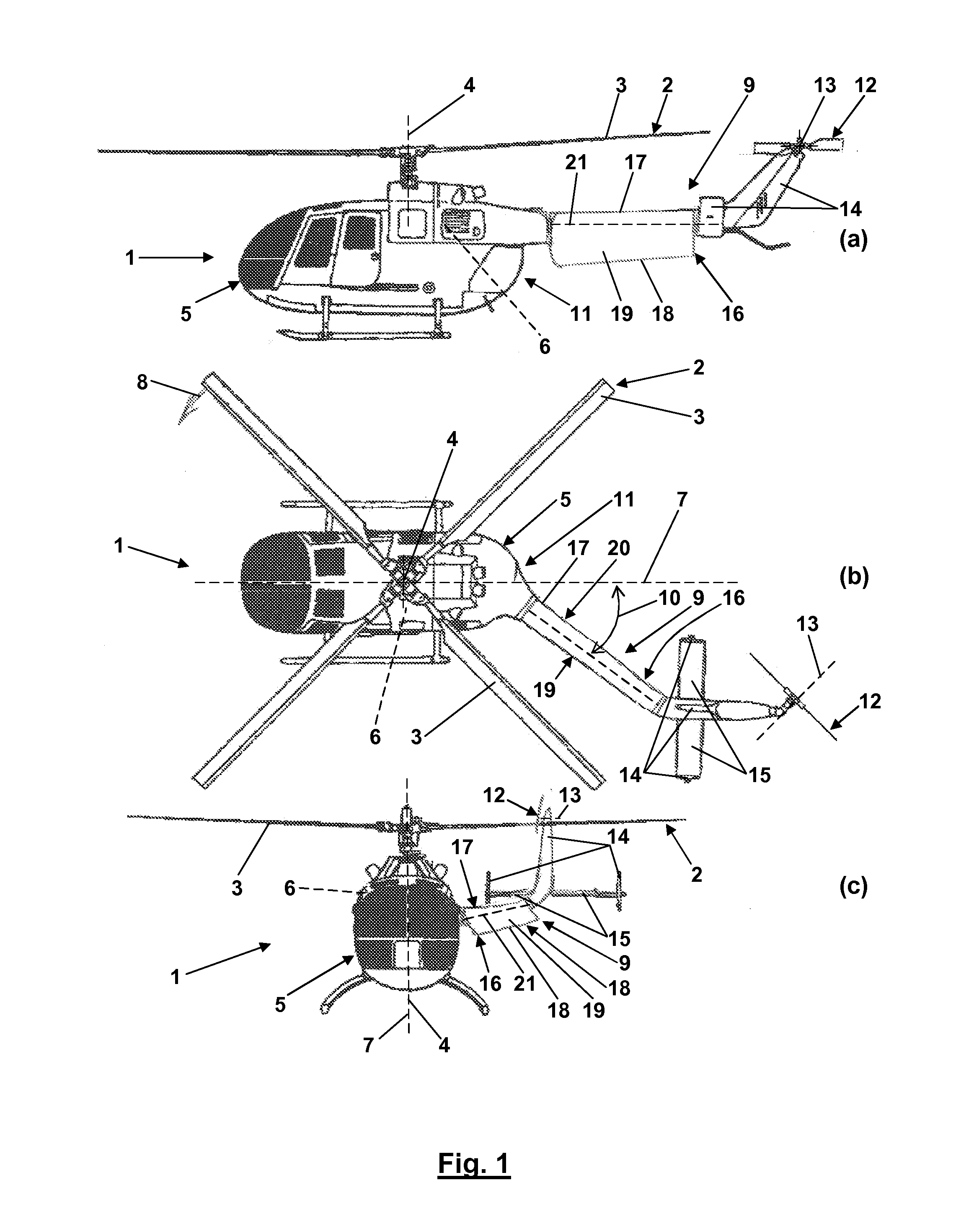 Helicopter with oblique tail boom