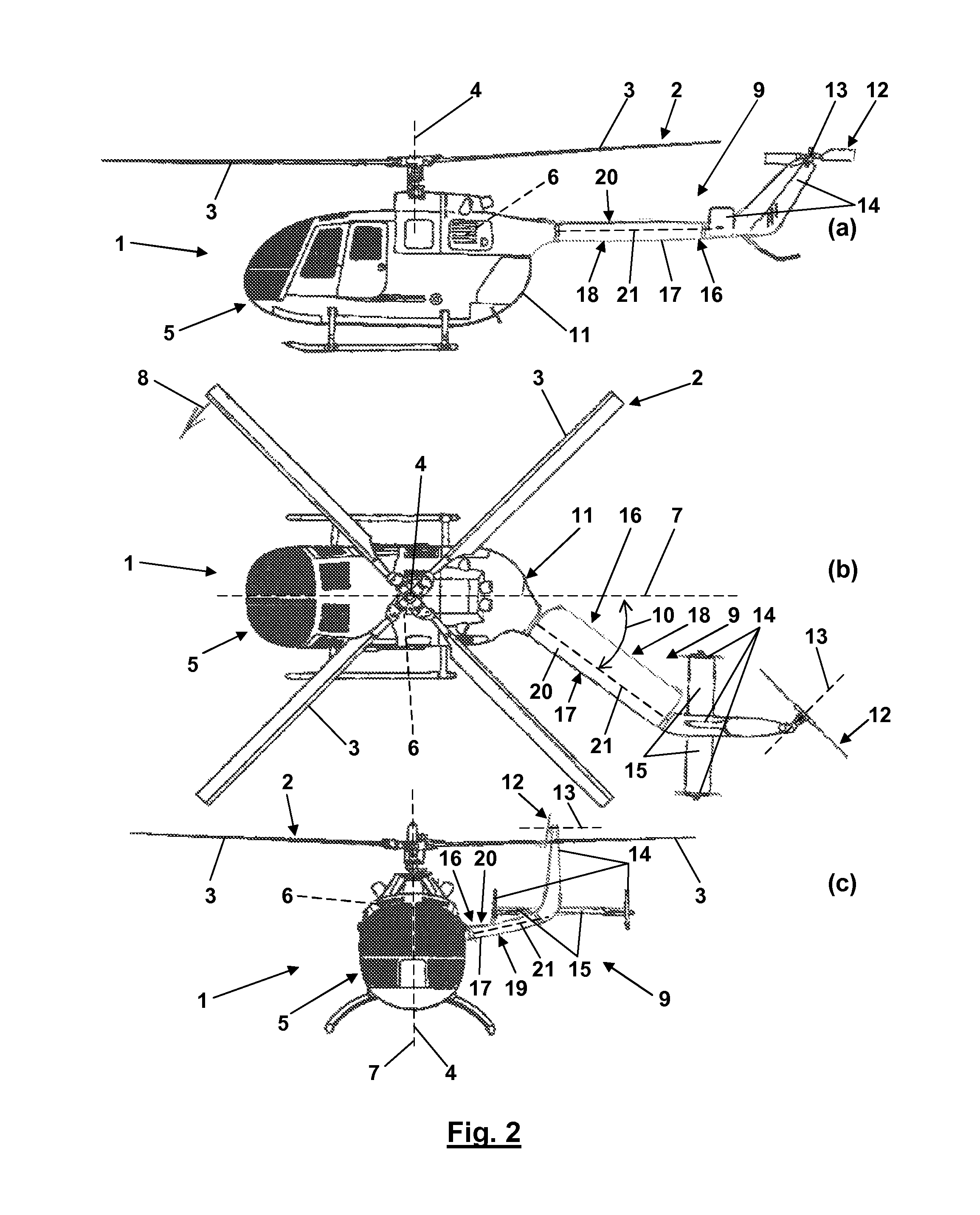 Helicopter with oblique tail boom