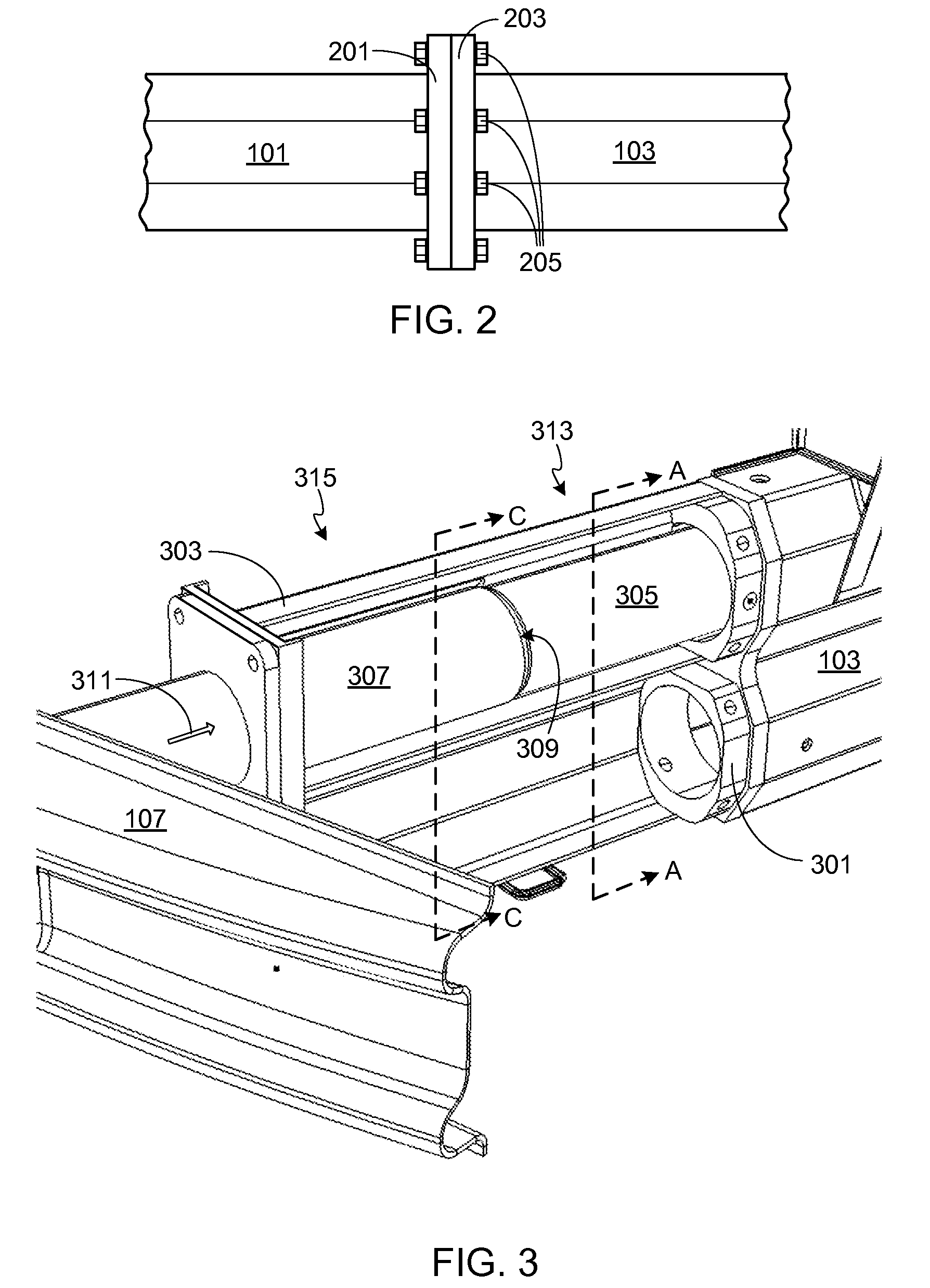 Compact energy absorbing vehicle crash structure