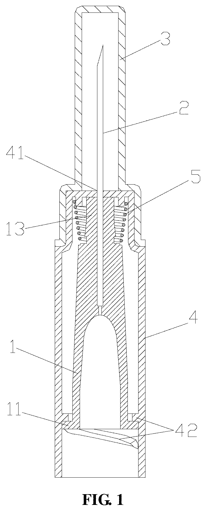 Stab-preventing injection needle and stab-preventing injector with elastic protective cap