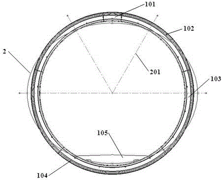 Lightweight composite material supporting structural component for track traffic tunnel and mounting method thereof