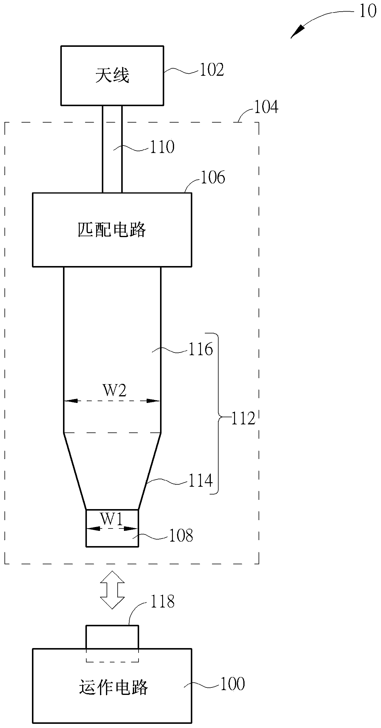 Transmission device for near field communication device and near field communication device